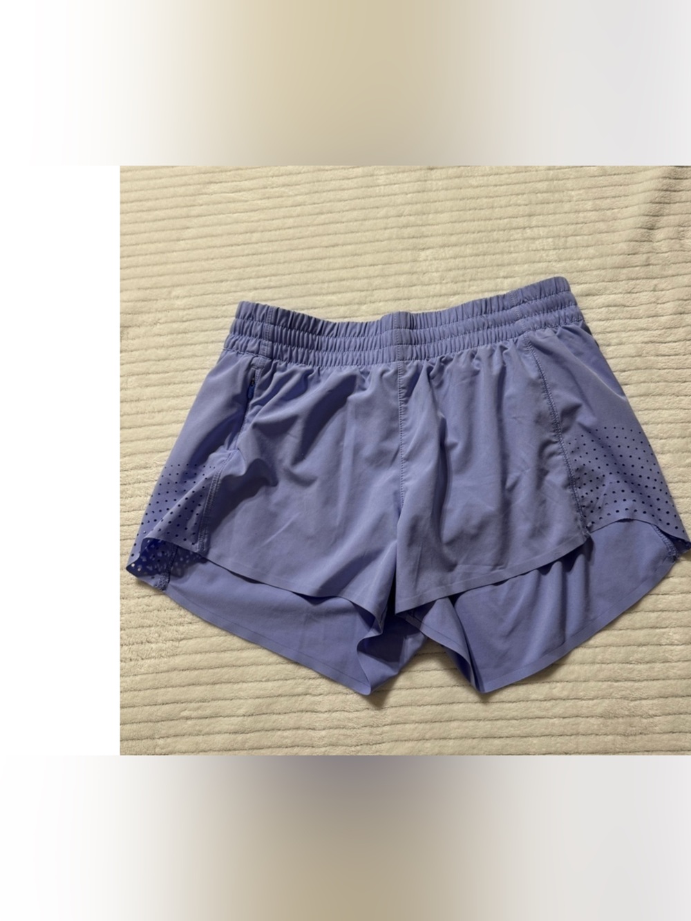 Athleta Layered Athletic Shorts in Lavender and Light Gray - Picture 3 of 12